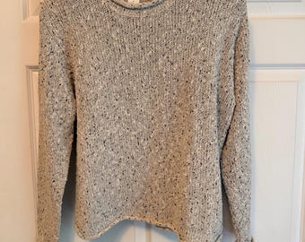 Vintage Christopher and Banks gray roll neck and sleeves sweater with removable shoulder pads size small