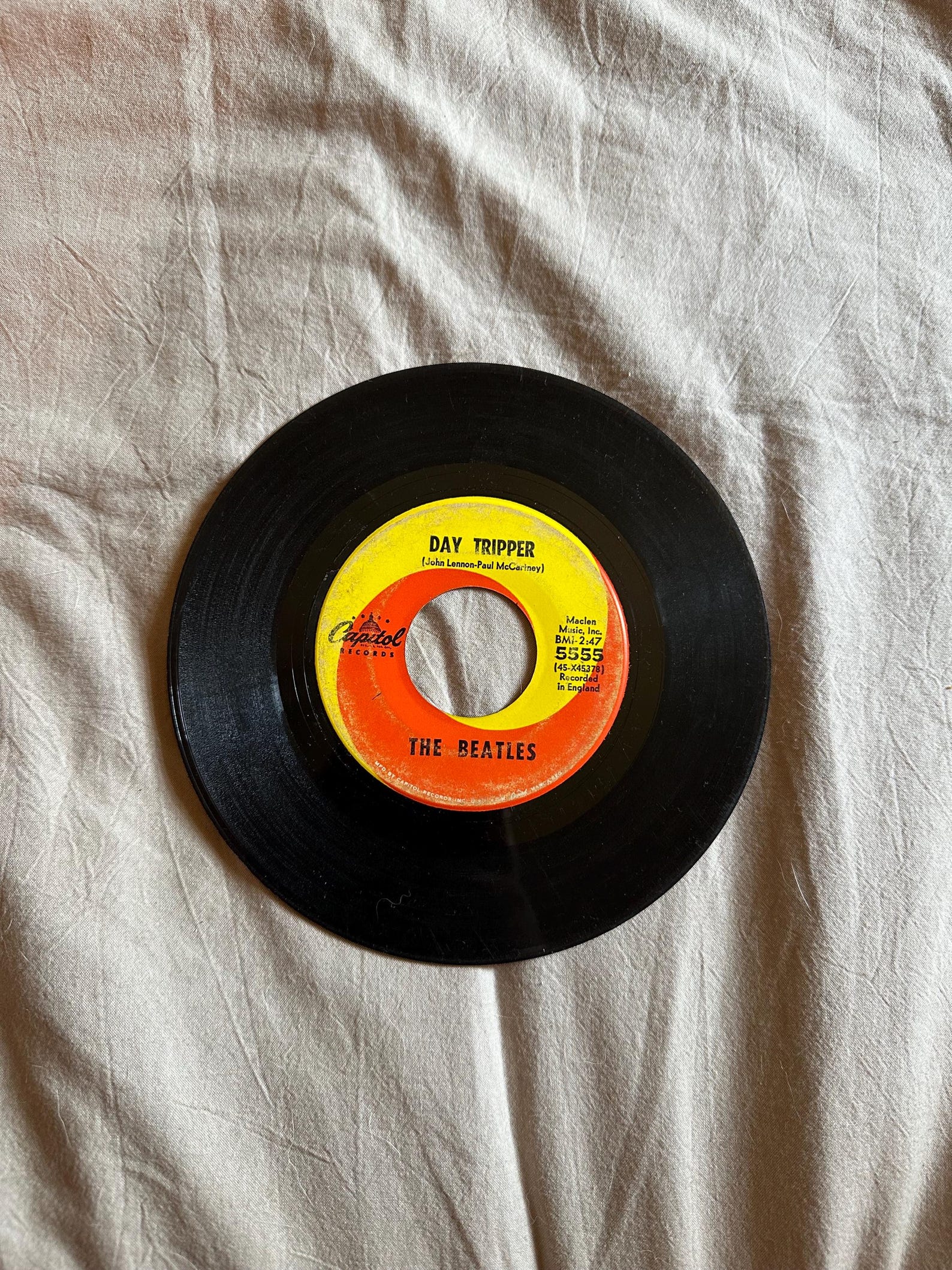 Capitol Records Beatles 45 Record: Day Tripper/we Can Work It Out - Etsy