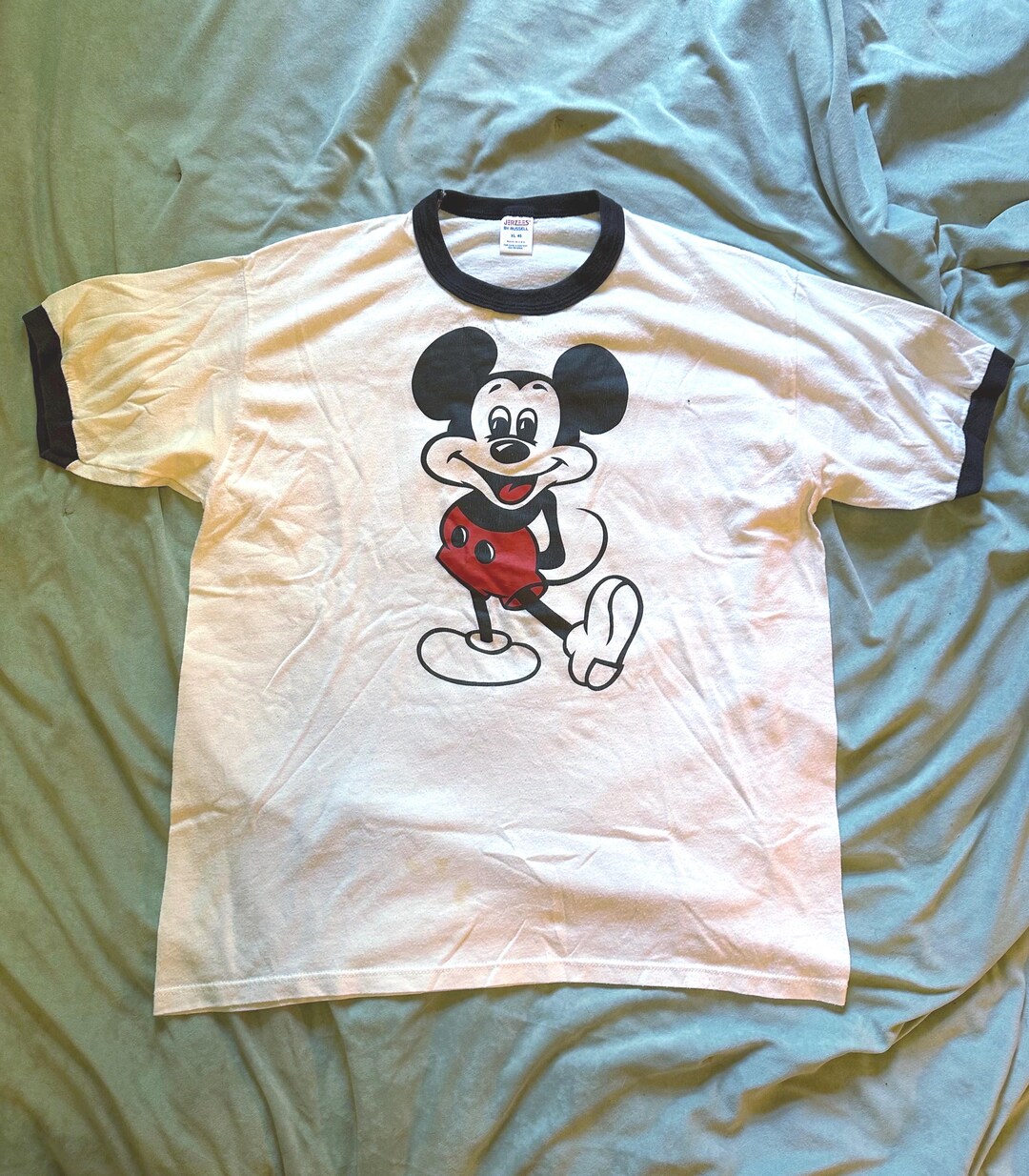 Vintage Mickey Mouse Disney Ringer Tee Shirt Size M - Etsy