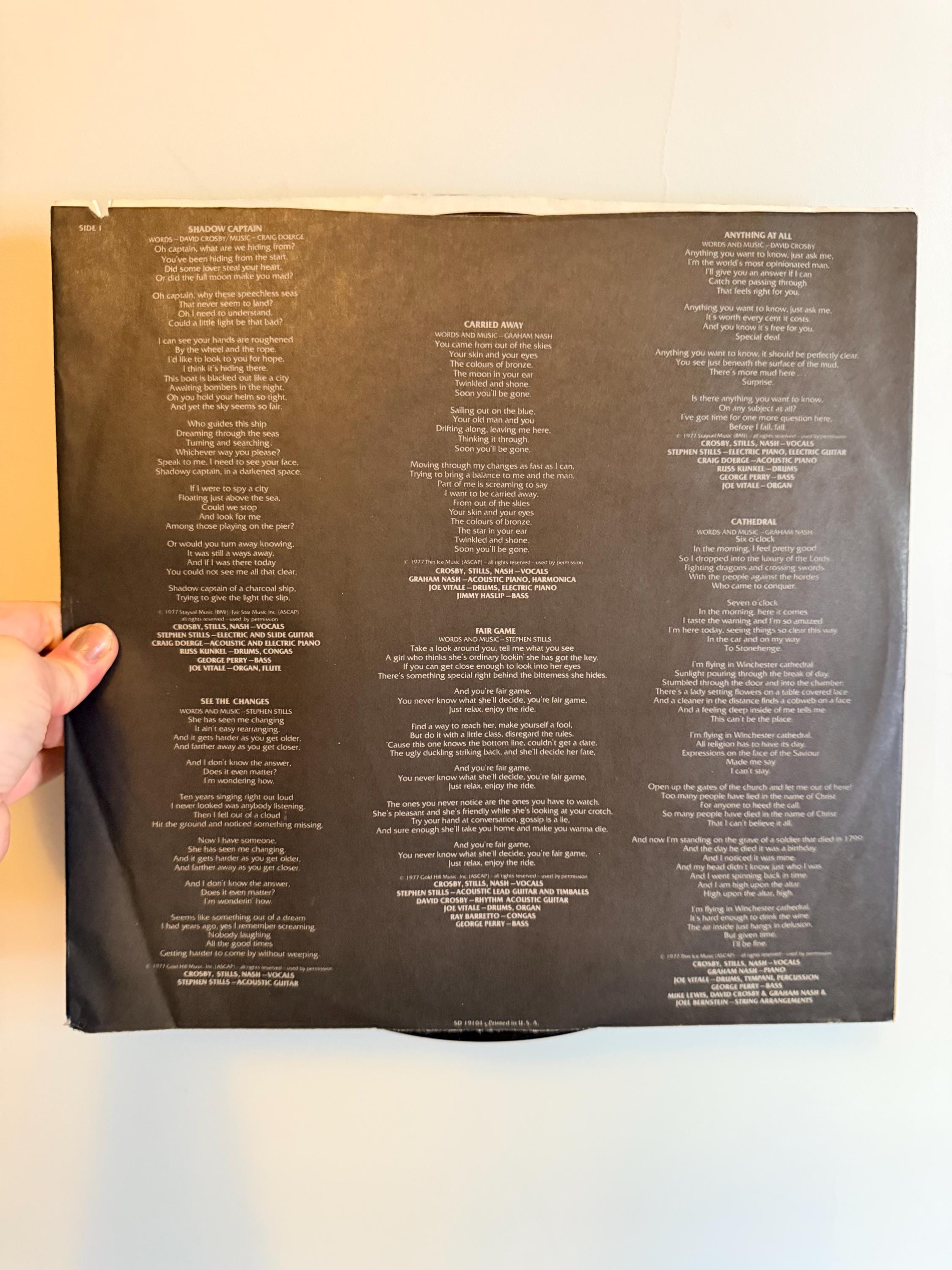 1977 Crosby Stills Nash CSN Vinyl Record Album (LP) – Rare Original ...