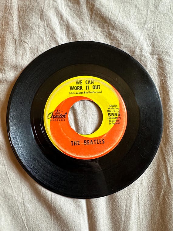 Capitol Records Beatles 45 Record: Day Tripper/we Can Work It Out