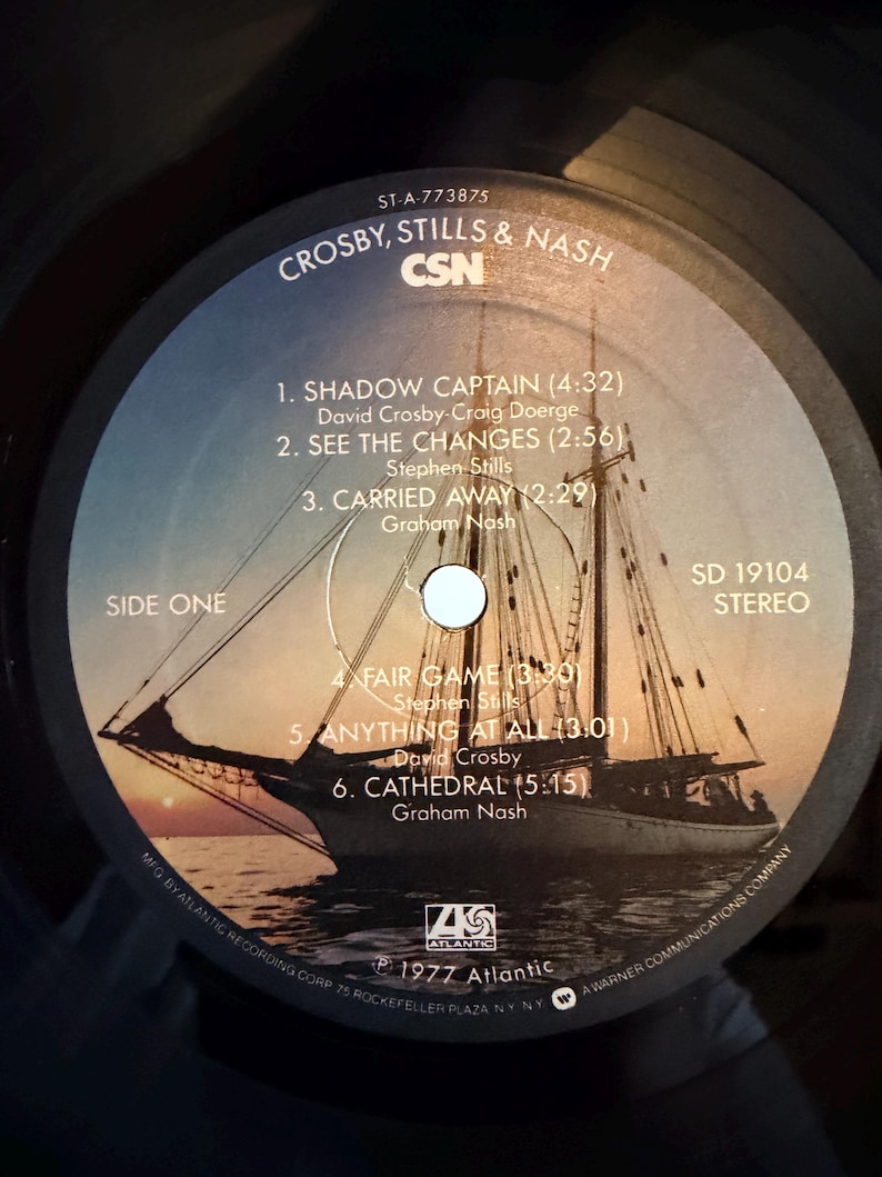1977 Crosby Stills Nash CSN Vinyl Record Album (LP) – Rare Original ...