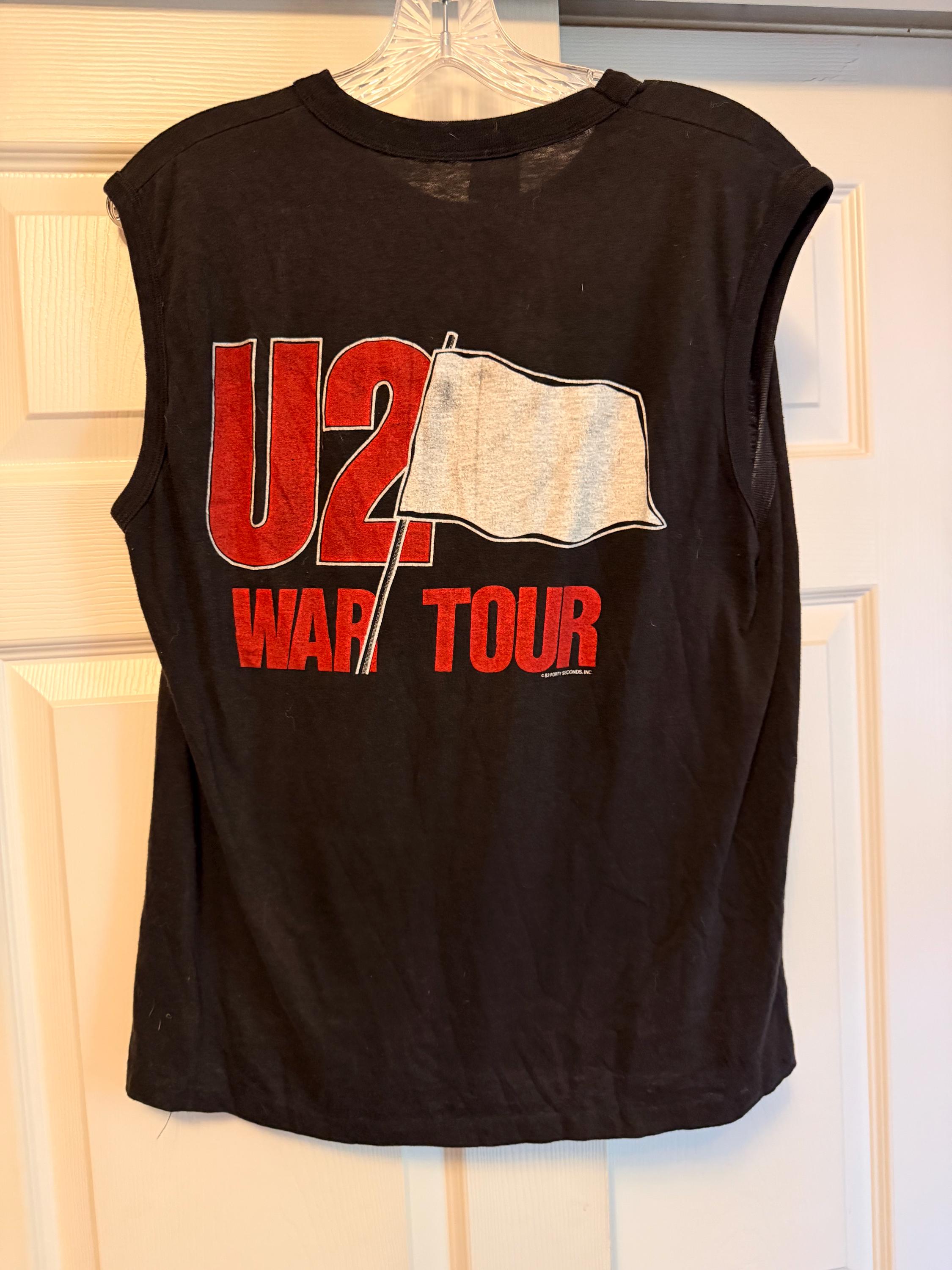 Vintage 1983 U2 War Tour Sleeveless Black Tee Shirt Size L - Etsy