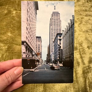 Vintage Midcentury 1950s Oklahoma City postcard OK Grand Avenue Robinson Ave Downtown Dexter Press Inc. NYC