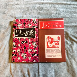 Choice of vintage small hardcover kitsch book/ 1959 The Little Joke Book or 1957 La’Amore Epigrams and Witticisms on Love
