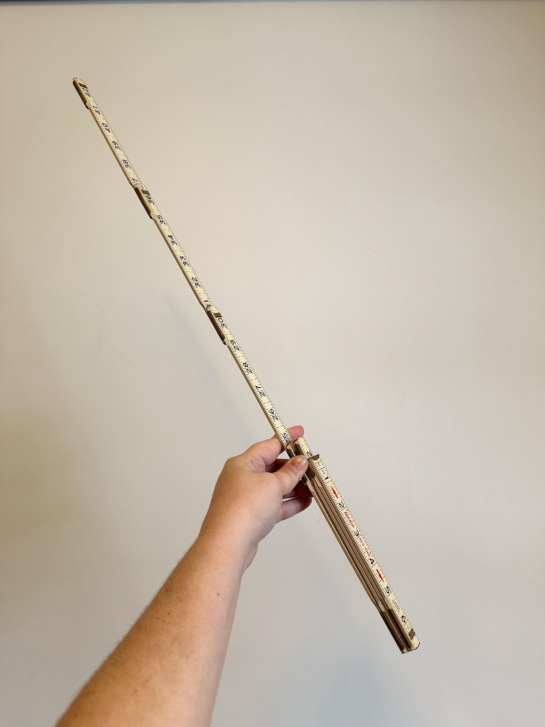 Lufkin Rigid 72 Inch Ruler Vintage Lufkin Red End Wood Extension Ruler, USA Made, 72
