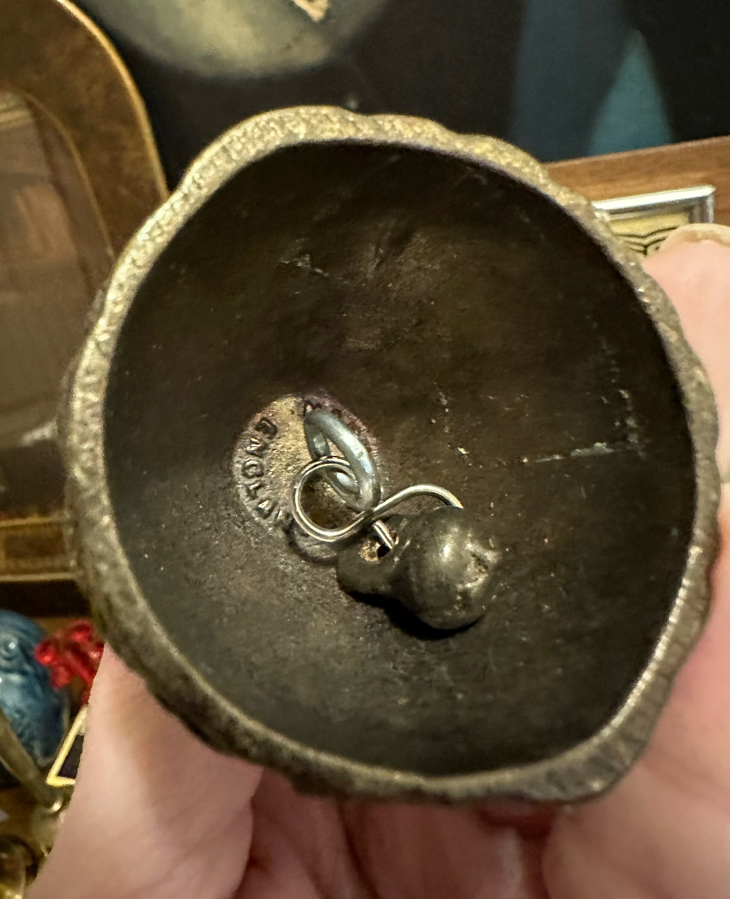 Antique Vintage Brass Victorian Lady Hand Bell Made in