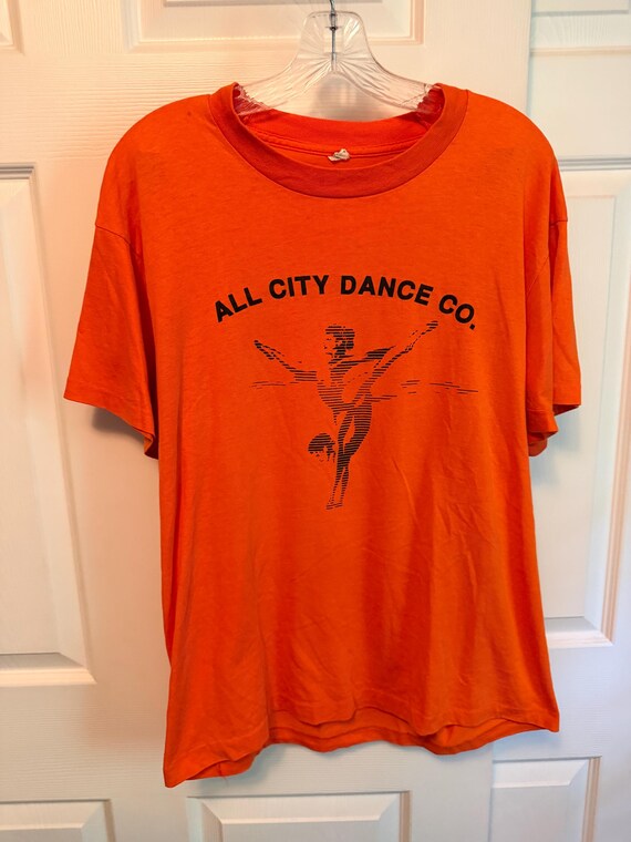 Vintage dance company orange tee shirt All City Dance Co. size XL
