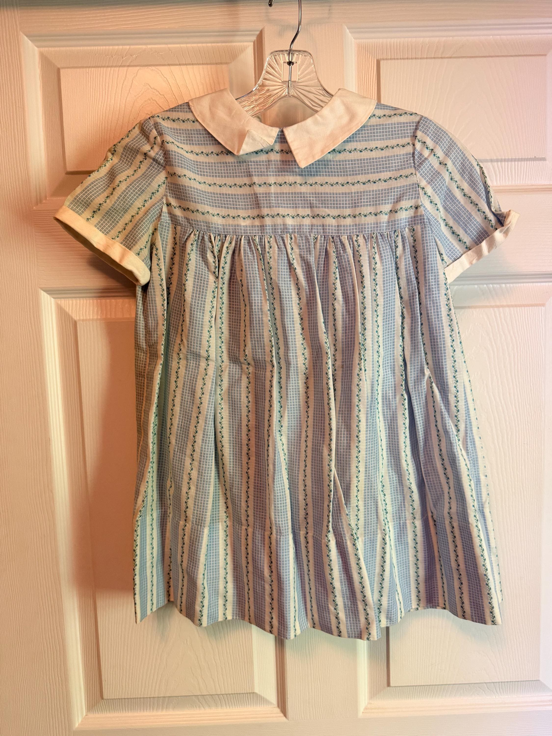 Blue Dress With White Collar