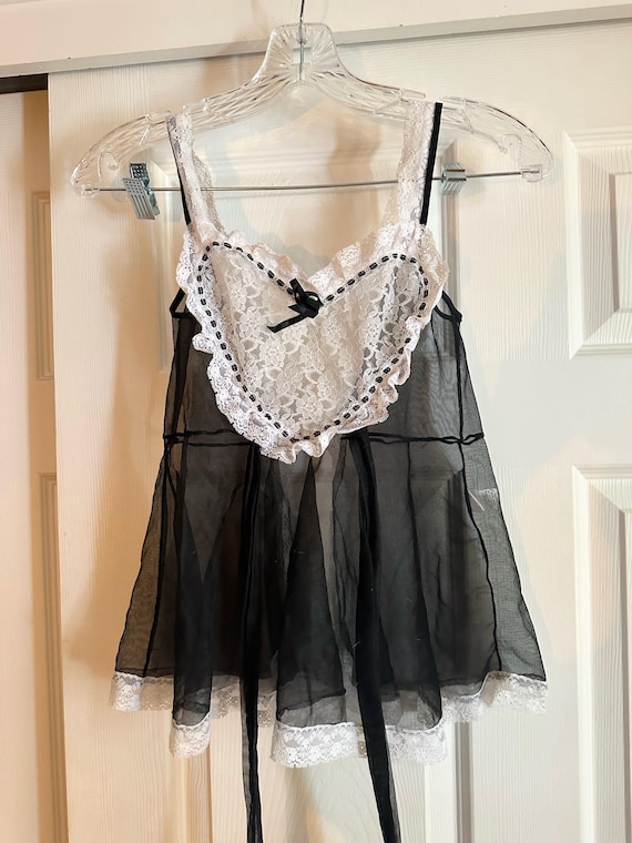 Vintage lingerie French maid costume made by Exot… - image 1