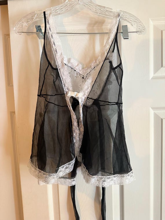 Vintage lingerie French maid costume made by Exot… - image 4