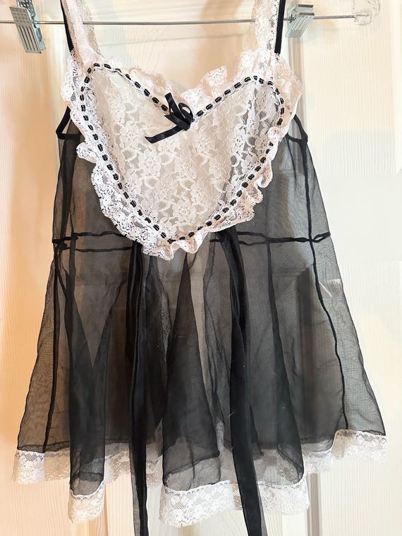 Vintage lingerie French maid costume made by Exot… - image 3