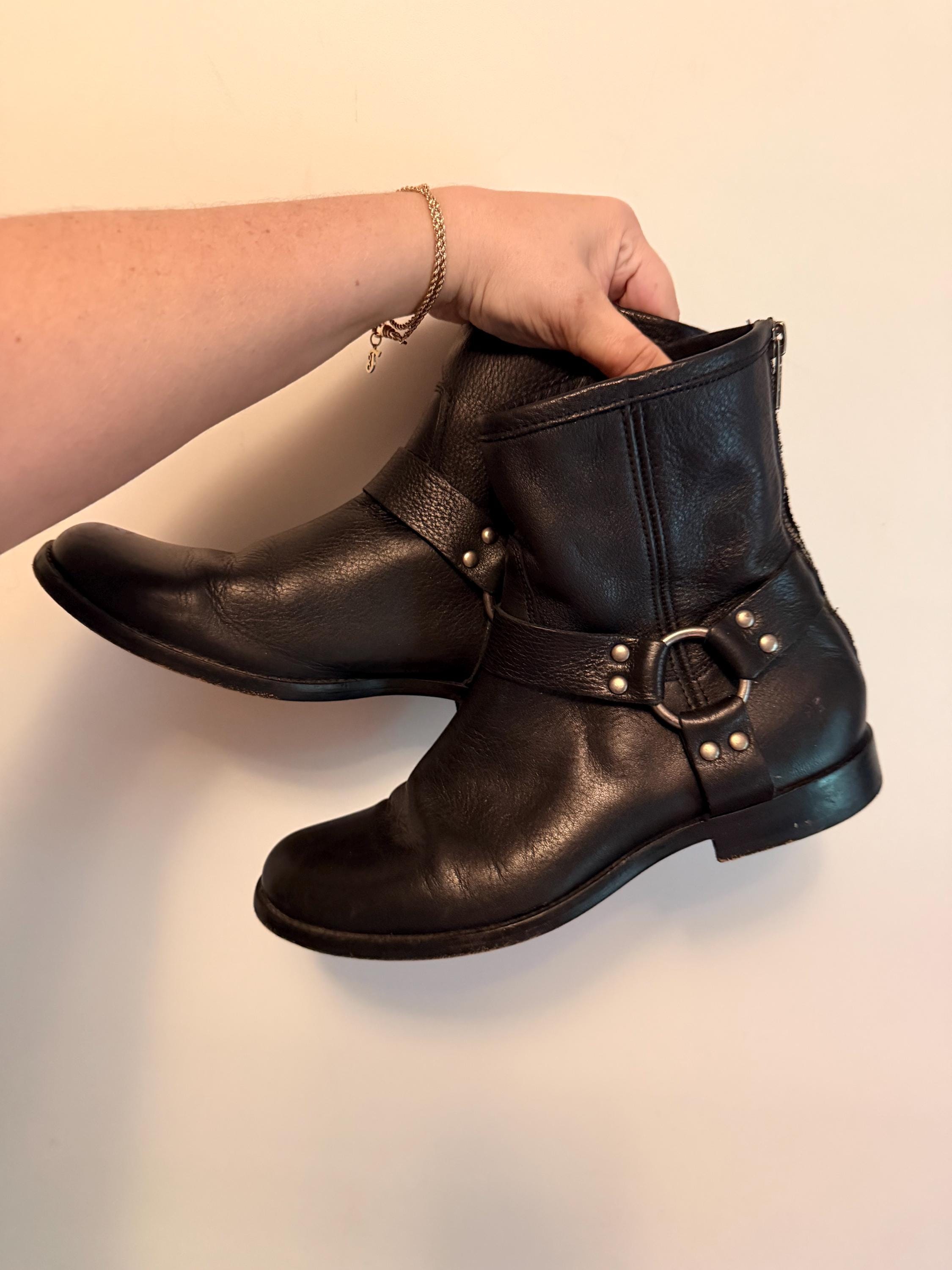 Vintage Womens Harness Boots - Etsy