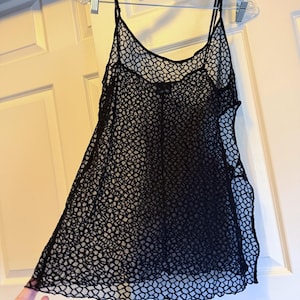 fredericks of hollywood black mesh dress 90s Fredericks of Hollywood Lace Dress