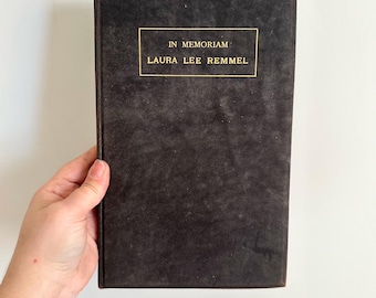Antique 1913 obscure unique ephemera Funeral program velvet book with poetry songs biography and well wishes from people like President Taft