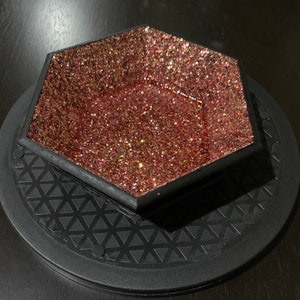 Black Hexagon Glitter Bowl