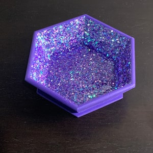 Purple Hexagon Glitter Bowl