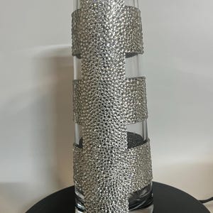Glamorous Rhinestone-Embellished Glass Vase – Sparkling Home Decor Accent