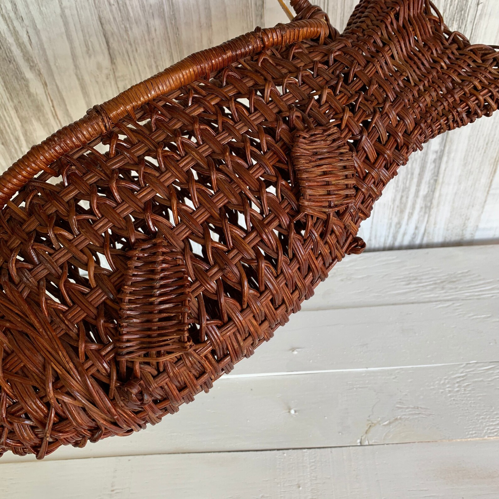 Wicker Rattan Fish Basket Etsy