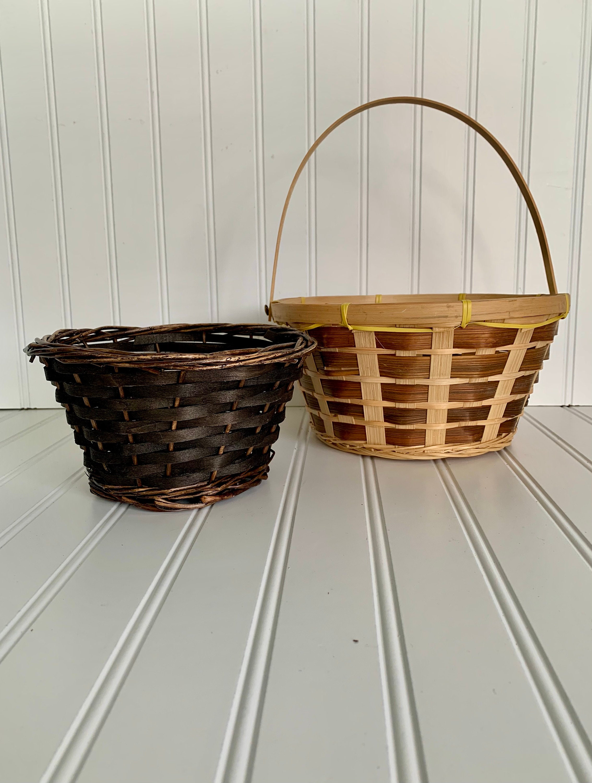 Set of 2 wicker baskets Etsy