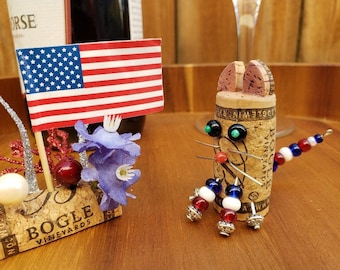4th of July Cat Gifts For Cat Lovers, Independence Day Gift, July 4th Tiered Tray Decor, Red White and Blue Decorations, Stars and Stripes
