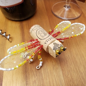 Dragonfly Home Decor, Insect Gift For Wine Lover, Nature Gifts For Men Desk, Accent Table Decor, Table Tray Decor, Dragonfly Ornament Wine