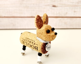 Wine Cork Boston Terrier Figurine, Custom Gift for Dog Mom, Thank You Present for Veterinarian, Groomer, or Dog Walker, Pet Memorial Gift