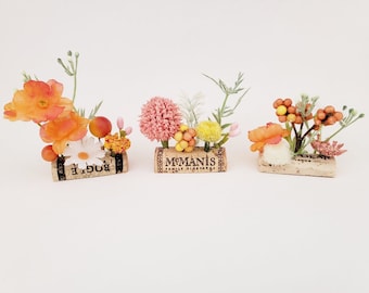 Fake Plants Desk Accessories for Women, Easter Decor for Tiered Trays, Spring Cubicle Decorations, Gifts for Plant Mom, California Poppy