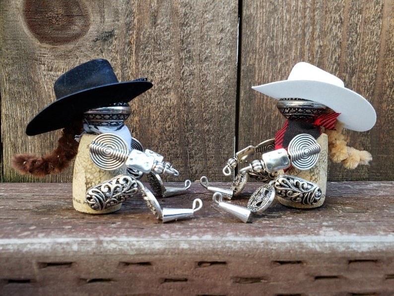 Cowgirl Gift, Wine Cork Western Ranch Home Decor, Cowgirl Hat Decor for Desk, Tiered Tray, Shelf, Mantle, Coffee Table, Bar Cart Accessories image 2