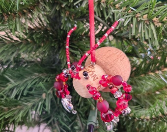 Hermit Crab Tequila Cork Christmas Ornament, Cute Coastal Christmas Tree Decor, Unique Secret Santa Gift Ideas for Ornament Exchange Party