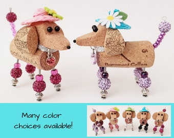 Wine Cork Poodle Figurine, Mother's Day Gifts for Standard Poodle Mom Grandma, Thank You Present Ideas for Veterinarian, Vet Tech, Groomer