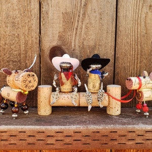 Cowgirl Gift, Wine Cork Western Ranch Home Decor, Cowgirl Hat Decor for Desk, Tiered Tray, Shelf, Mantle, Coffee Table, Bar Cart Accessories image 9