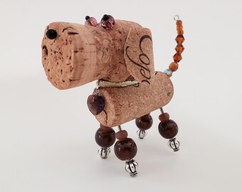 Wine & Champagne Cork Chocolate Lab, Gift for Service Dog Trainer or Veterinarian, Cute Dog Desk Decor, Thank You Gift Idea for Dog Walker