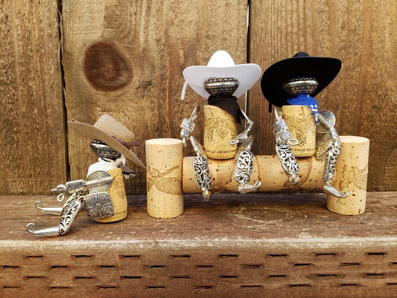 Cowgirl Gift, Wine Cork Western Ranch Home Decor, Cowgirl Hat Decor for Desk, Tiered Tray, Shelf, Mantle, Coffee Table, Bar Cart Accessories image 7