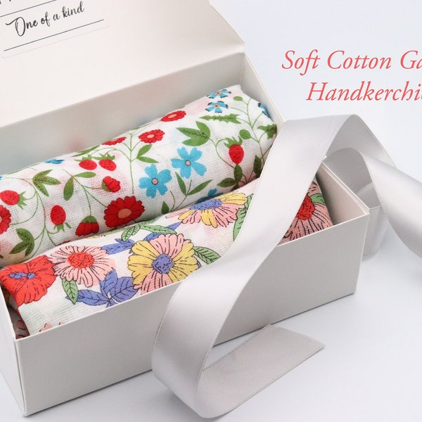 Soft cotton Gauze handkerchief/ handkerchief set/Gauze scarf/christmas gift/small gift/ scarf/ handkerchief/holiday gift/mother's day gift