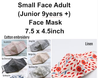 youth face mask with filter pocket/christmas mask/kids mask/ filter pocket face mask/fashion mask/junior mask/small face mask/check mask