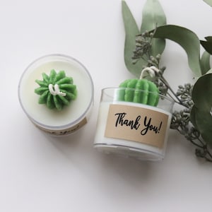 2oz Mini Cactus candle/Wedding favor candle/Personalized Candle/Birthday favor candle/bridal shower candle/Small Favor candle