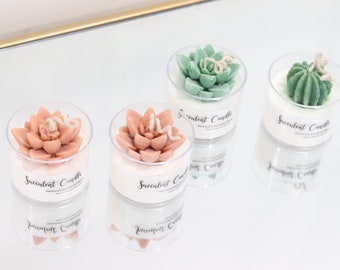 2oz Mini Succulent candle/Wedding favor candle/Personalized Candle/Birthday favor candle/bridal shower candle