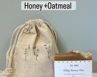 Honey Oatmeal Soap Bar – Gentle Acacia Flower, Handmade Natural Soap