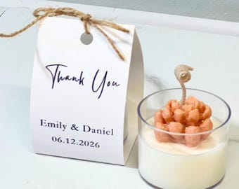 Mini Plant Candle Gift for Wedding/Succulent Candle Favor/Handmade Party Gift/Personalized/First Birthday/Elegant Handmade Gift