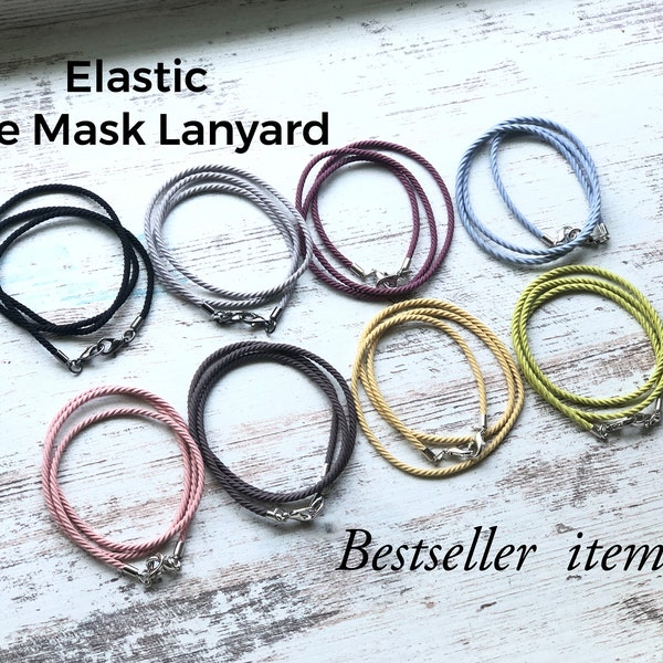 Elastic face Mask lanyard/holiday gift / Face Mask Holder/ Adult and Kid Mask Holder/ small gift/bestseller lanyards/allergy free lanyard