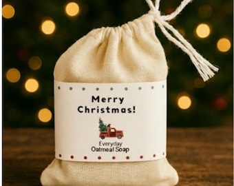 Handmade Christmas Oatmeal Soap – Mini Holiday Favor