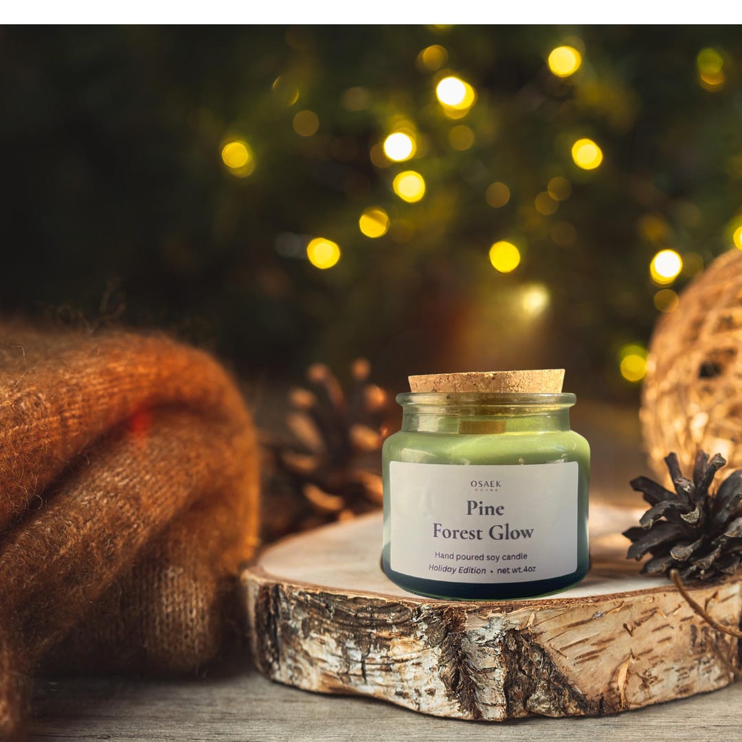 Hand Poured Soy Candle | Holiday Scents, 4oz Amber Jar - Etsy