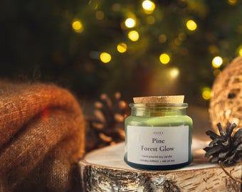Hand Poured Soy Candle | Holiday Scents, 4oz Amber Jar