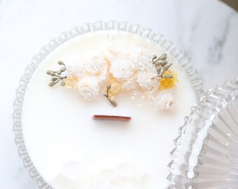Helichrysum & Daisy Flower Soy Candle: Sugar Bowl Candle Gift
