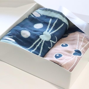 Navy Cat Design Cotton Kitchen Towel: Pet Lover Gift