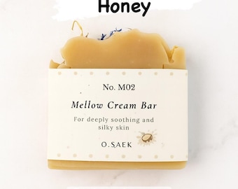 Mellow Cream Bar – Coconut Milk Honey Soap, Shea Mango Butter, Ultra Moisturizing Facial & Body Bar, Winter Dry Skin Care