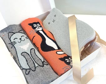 Cat Towel & Scrubber Gift Set - Kitty Kitchen Decor