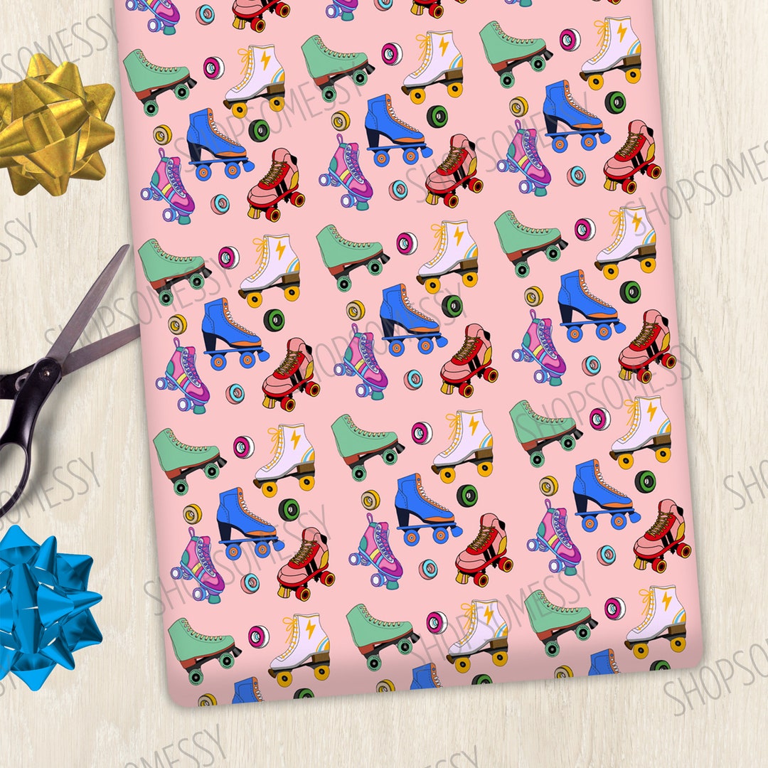 Roller Skates Wrapping Paper Etsy