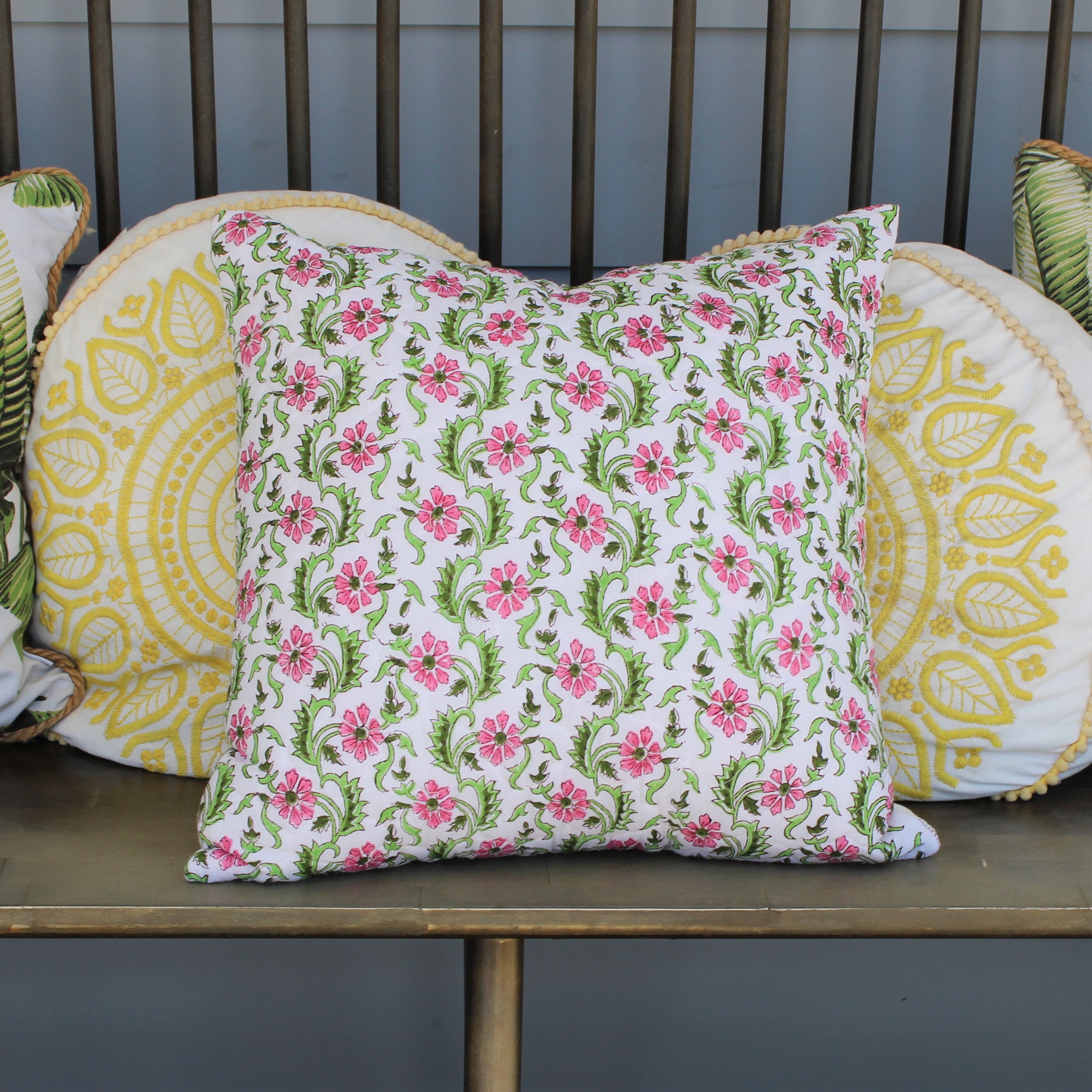 FLORAL PILLOW CASE Home Cushion Cover Printed Pillow Case Cotton Pillow Cover Elegant Pillow